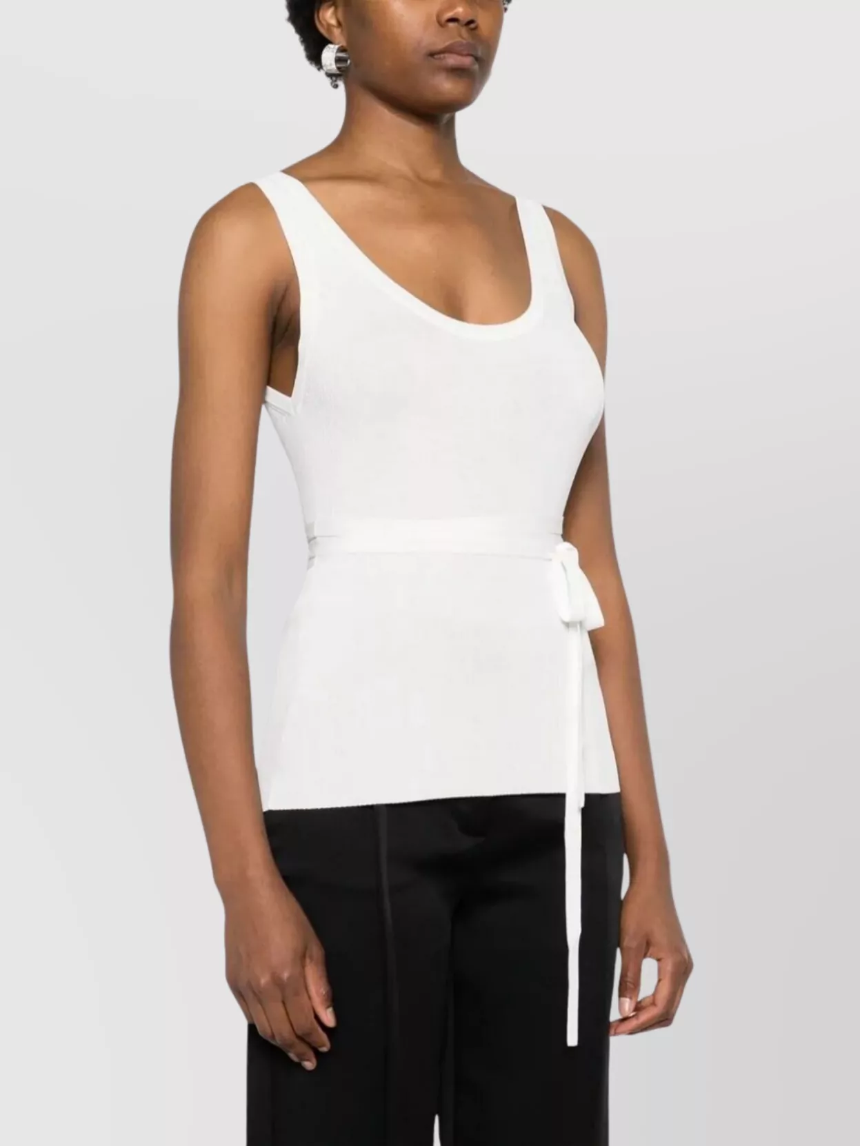 Parosh Sleeveless Knit Top Waist Tie Detail