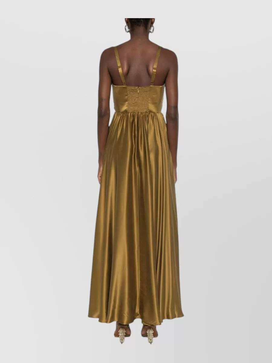Zimmermann Silk Draped Cutout Sleeveless V-Neck Maxi Dress