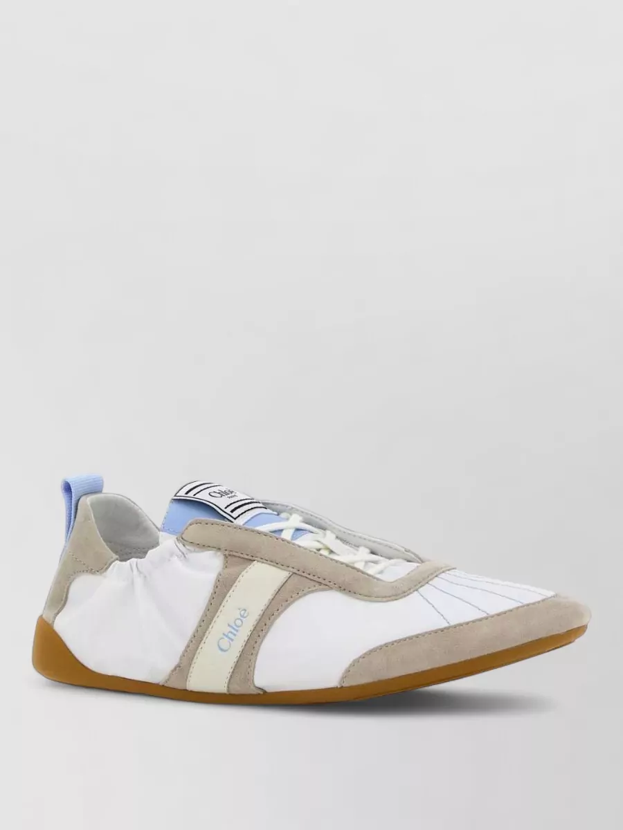 Chloé Fabric And Suede Sneakers Contrast Panels