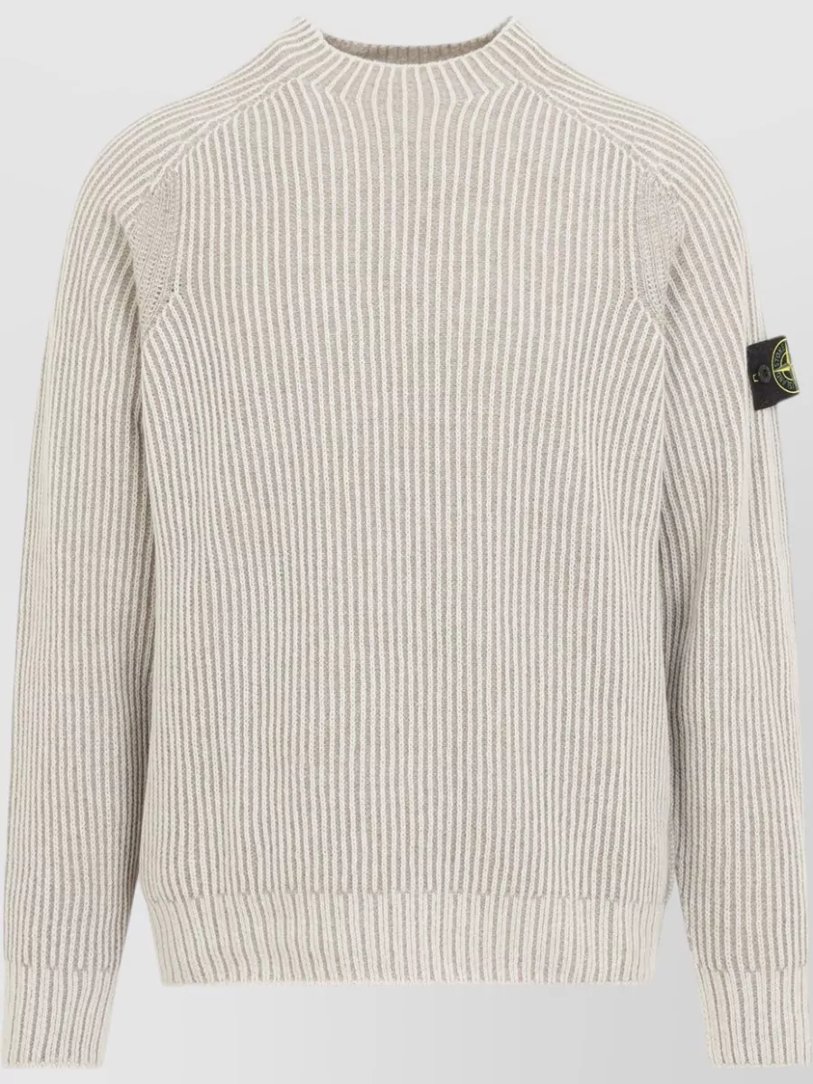 Stone Island Two-Tone Ribbed Cashmere Crew-Neck Jumper