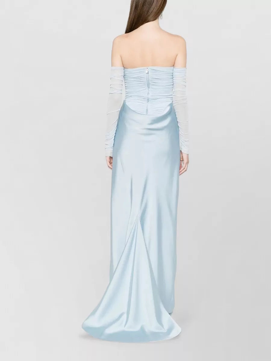 Rotate Ruched Off-Shoulder Maxi Dress