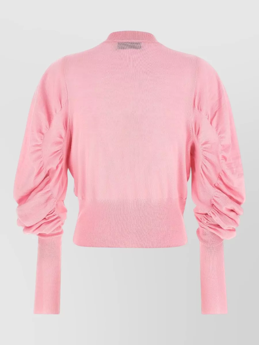 Vivienne Westwood Silk Wool Cropped Draped Long-Sleeve Cardigan