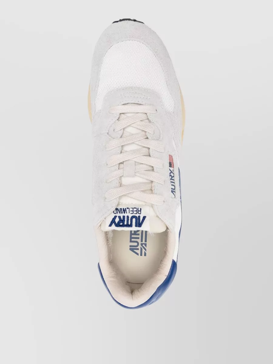 Autry Low Sneakers Round Toe Suede Mesh Rubber