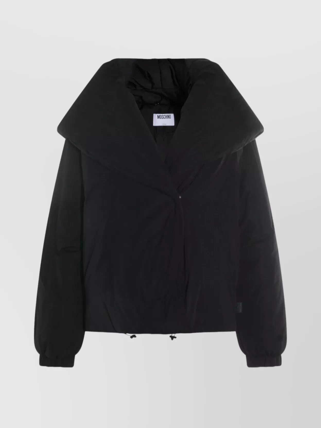 Moschino Quilted Down Jacket Wide Collar In Black