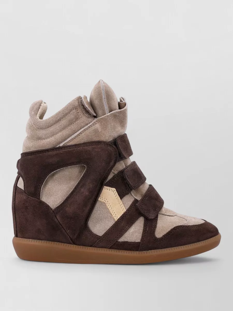 Isabel Marant Leather High-Top Wedge Sneakers