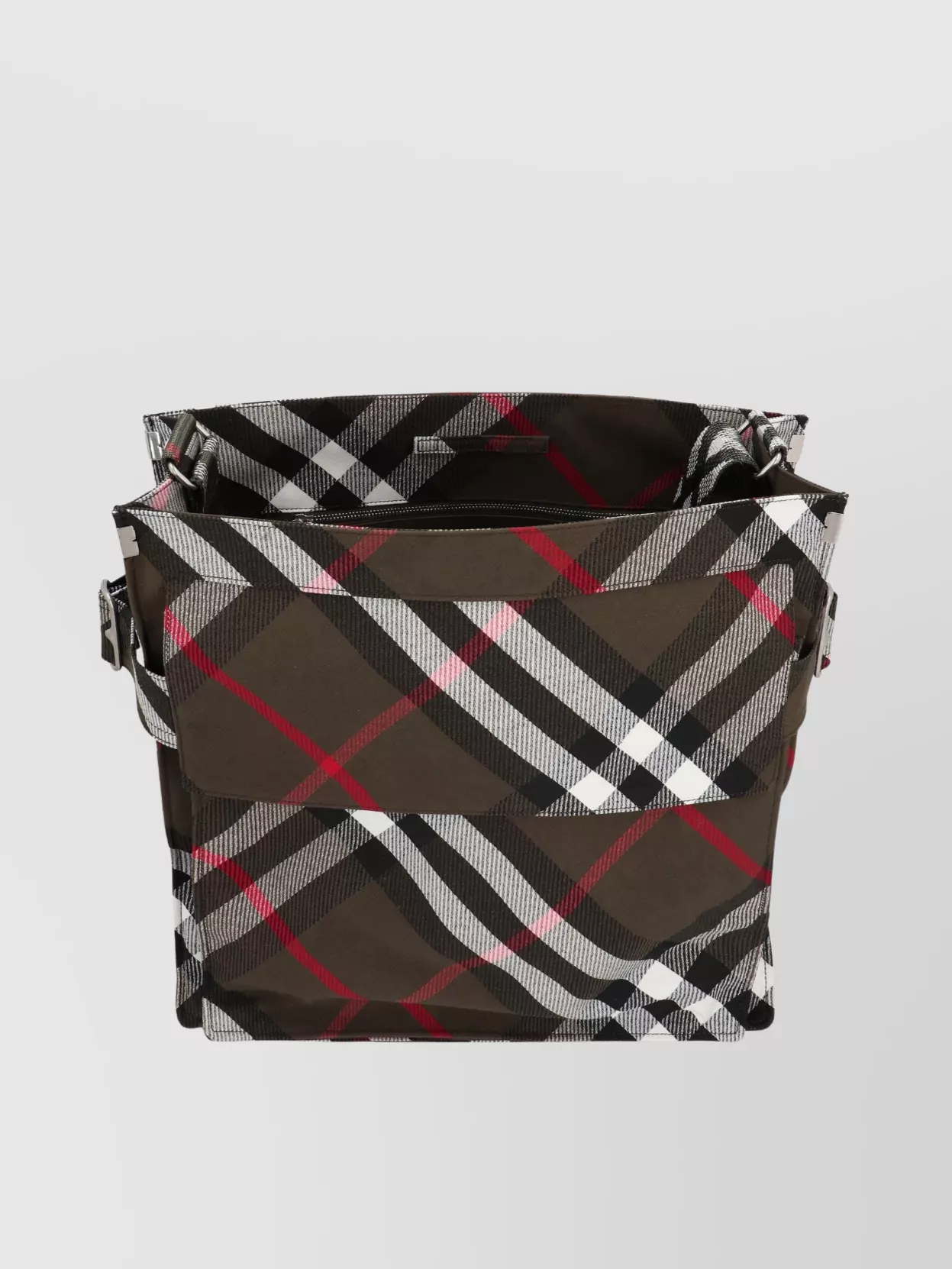 Burberry Check Motif Tote Bag With Adjustable Strap