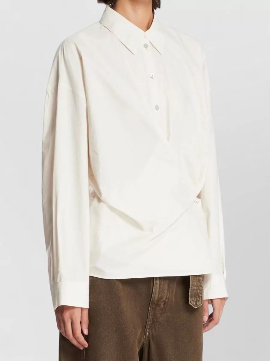 Lemaire Silk Cotton Asymmetric Long Sleeve Shirt