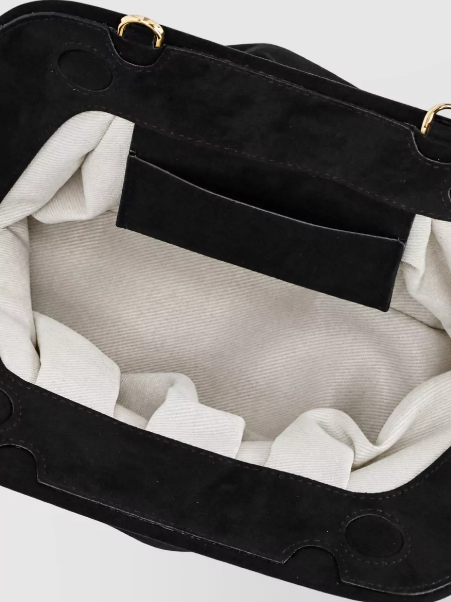 Themoiré Bios Recycled Suede Ruched Clutch Bag