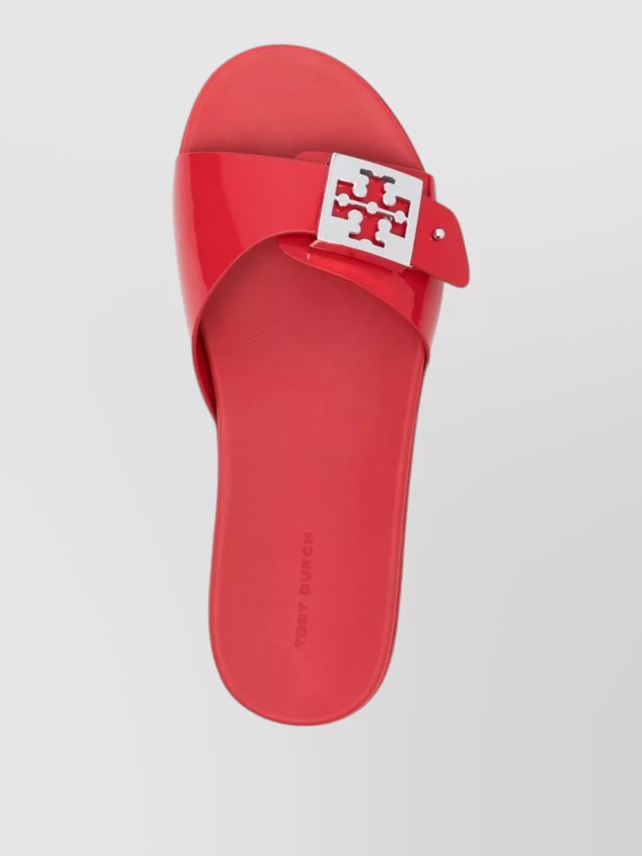 Tory Burch Buckle Slides Sandals Open Toe Flat Sole