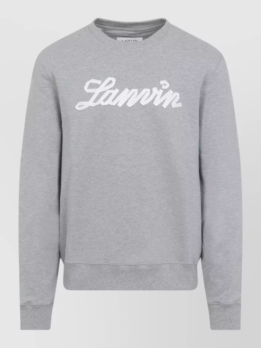 Lanvin Embroidered logo cotton sweatshirt