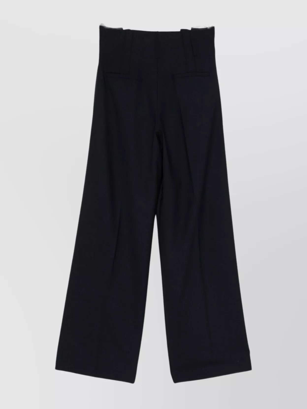 Semicouture High Waist Wide Leg Wool Blend Trousers In Black