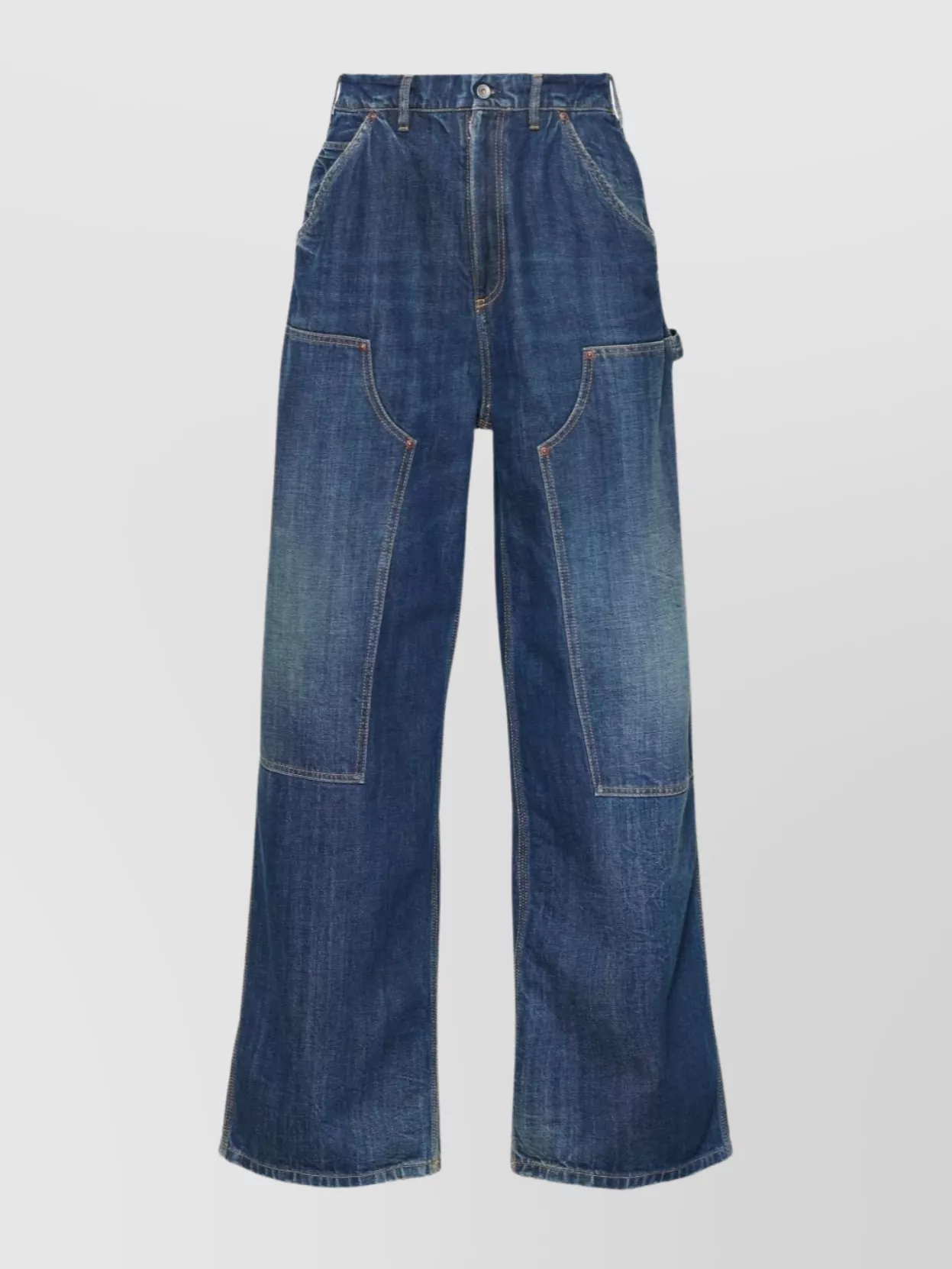 Maison Margiela High-waisted Wide-leg Denim Trousers In Blue