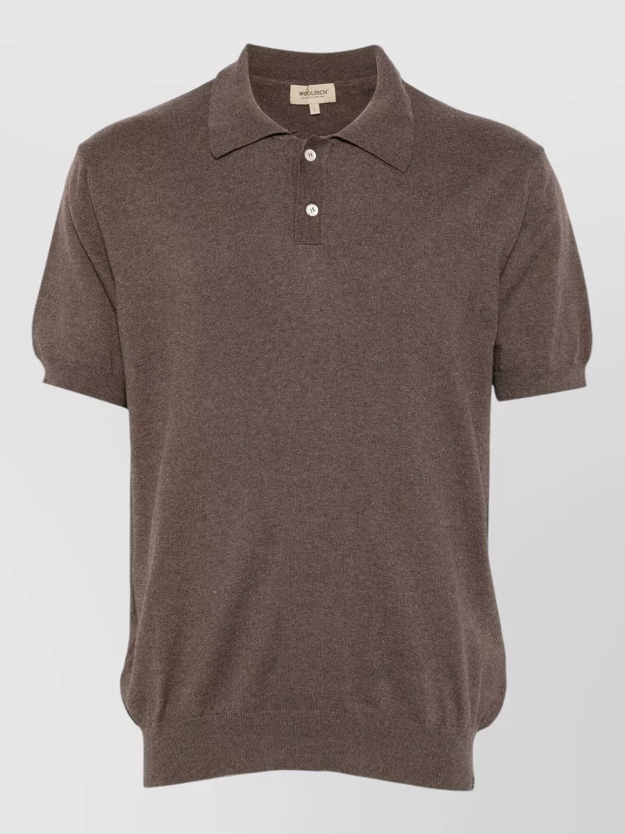 Woolrich ribbed knit short-sleeve polo shirt