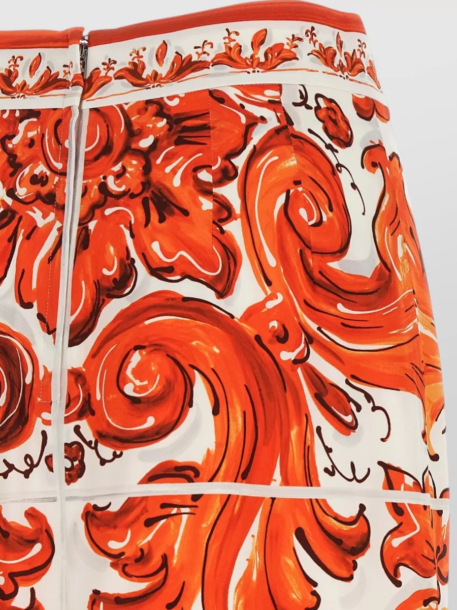 Dolce&Gabbana Silk Printed High-Rise Midi Pencil Skirt