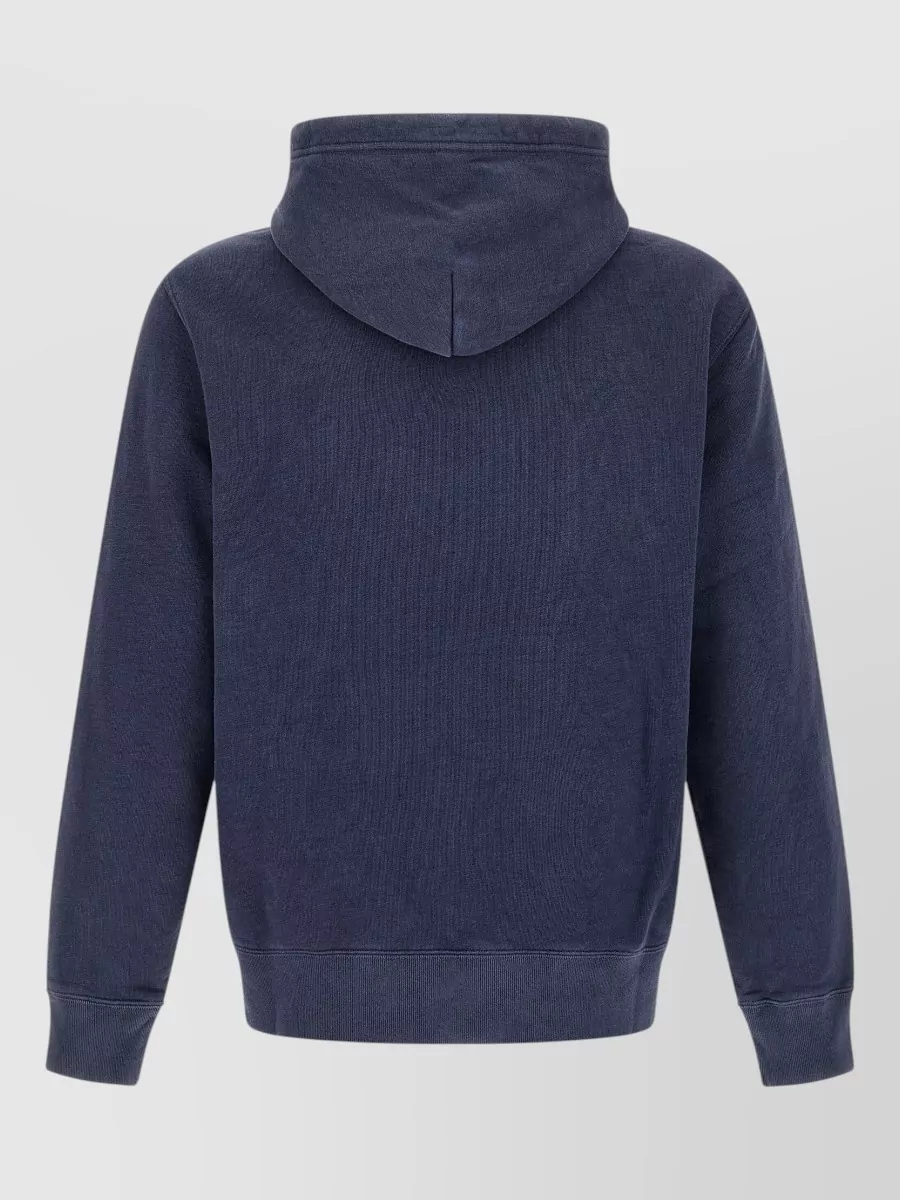 Polo Ralph Lauren Vintage Print Hoodie Drawstring Hood Kangaroo Pocket