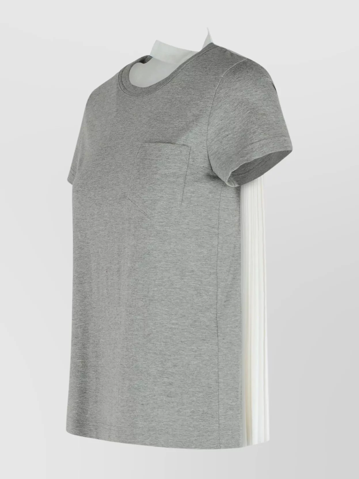 Sacai Cotton T-Shirt With Pleated Back And Chest Pocket