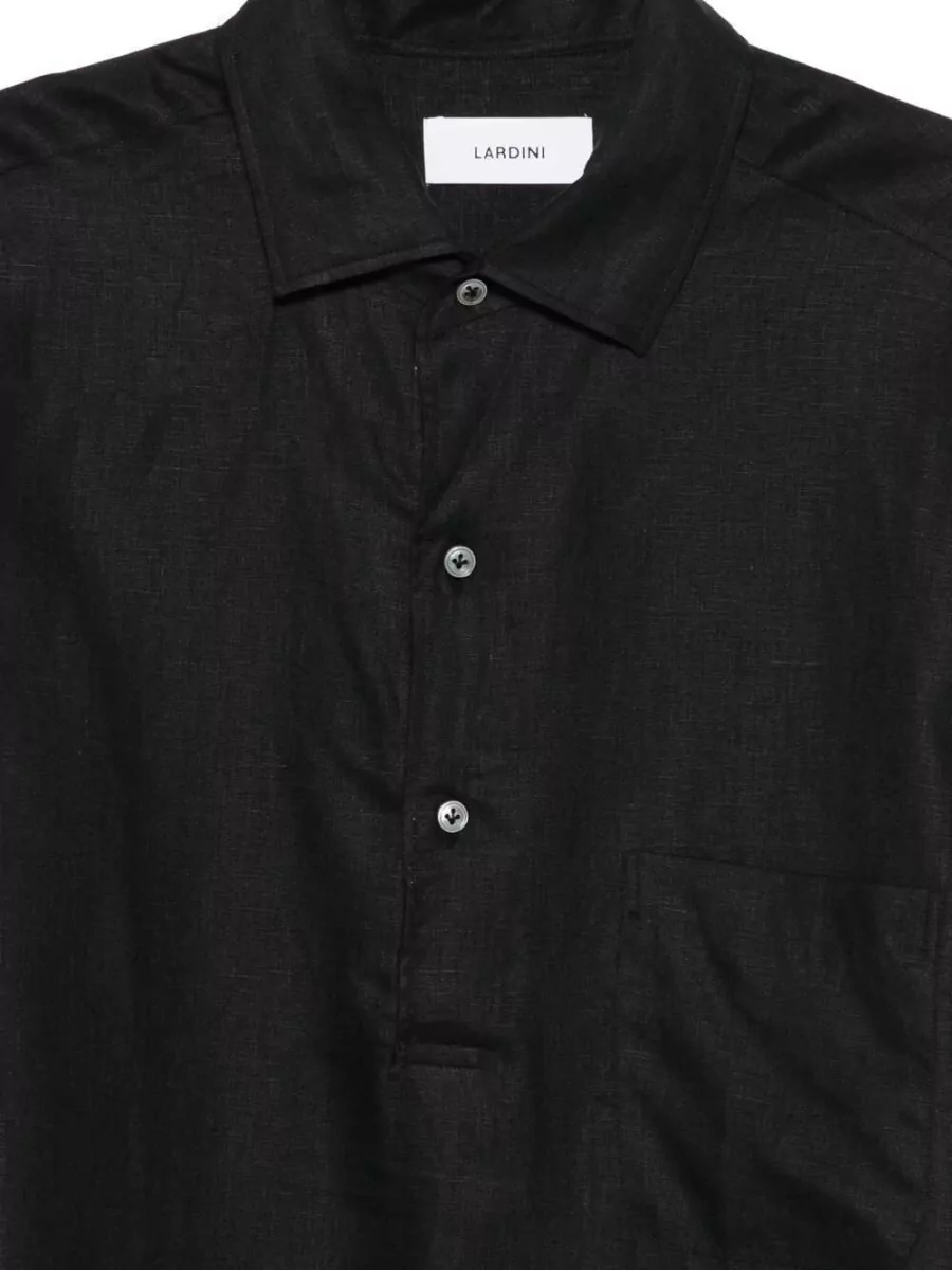 Lardini Linen Long-Sleeve Button-Down Shirt