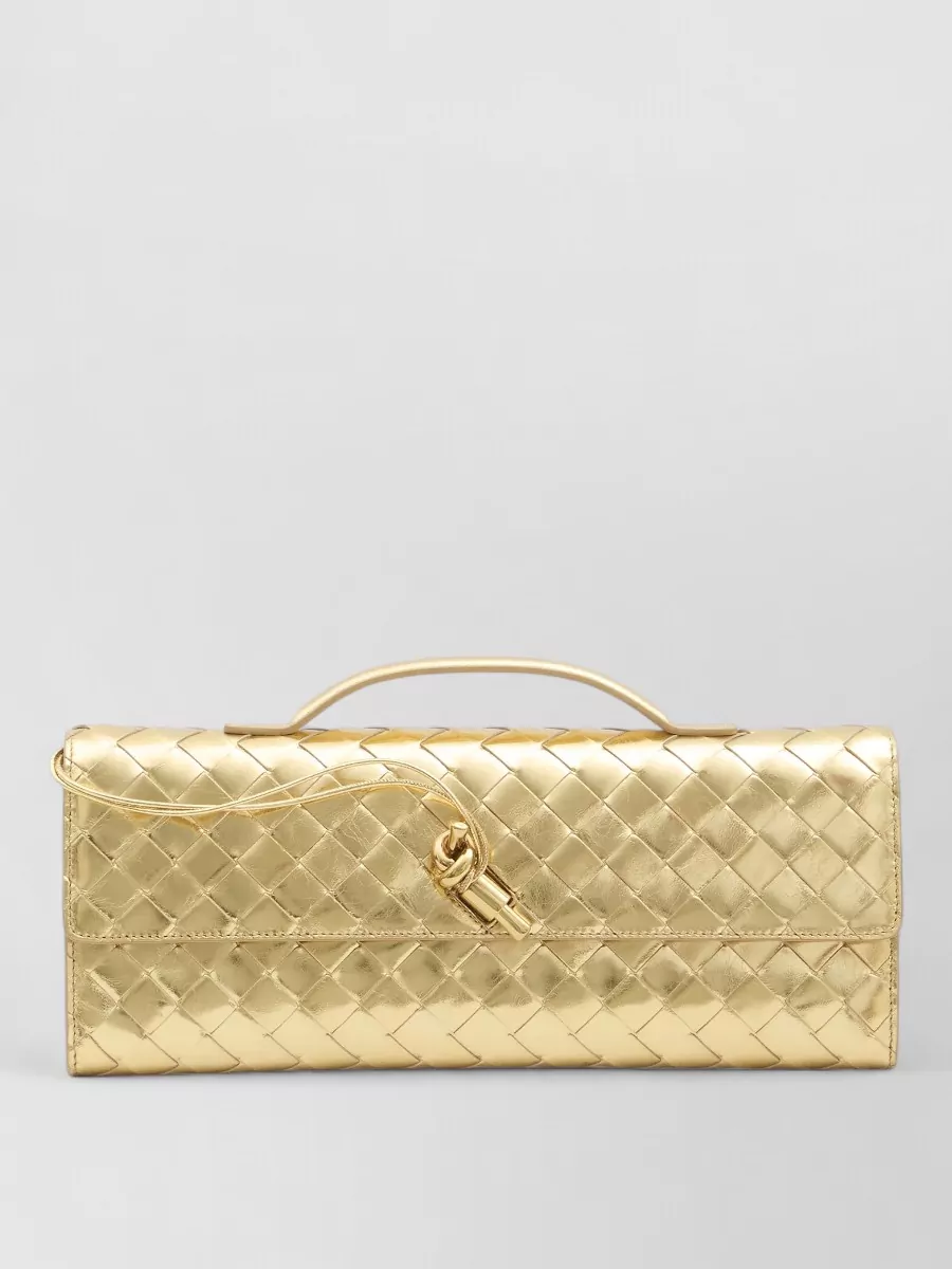 Bottega Veneta andiamo laminated leather clutch bag