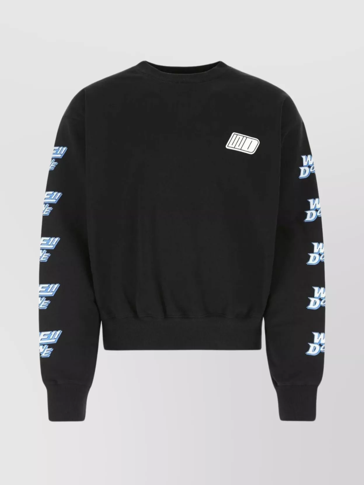 Shop We11 Done Oversize Crew Neck Sweatshirt With Patch Detail In Black