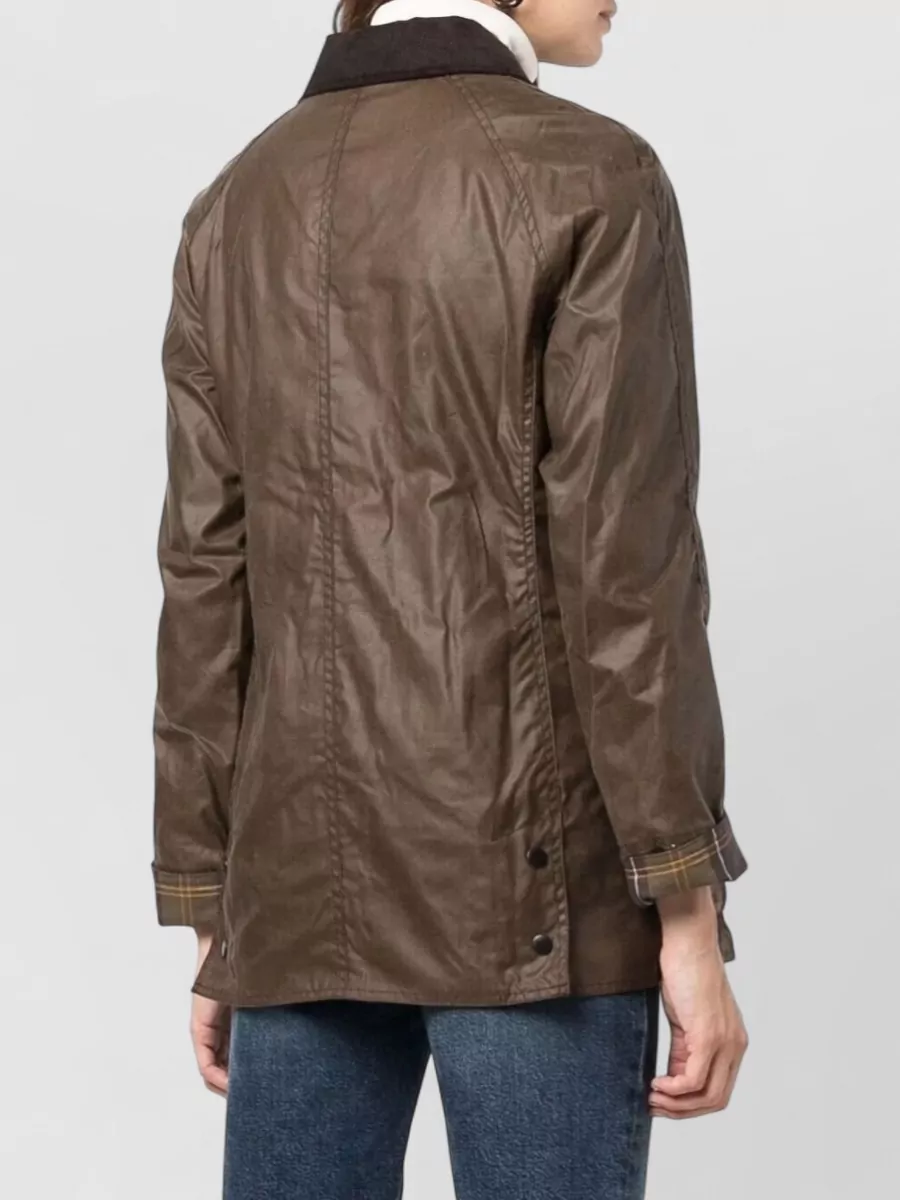 Barbour Beadnell Wax Jacket Corduroy Collar