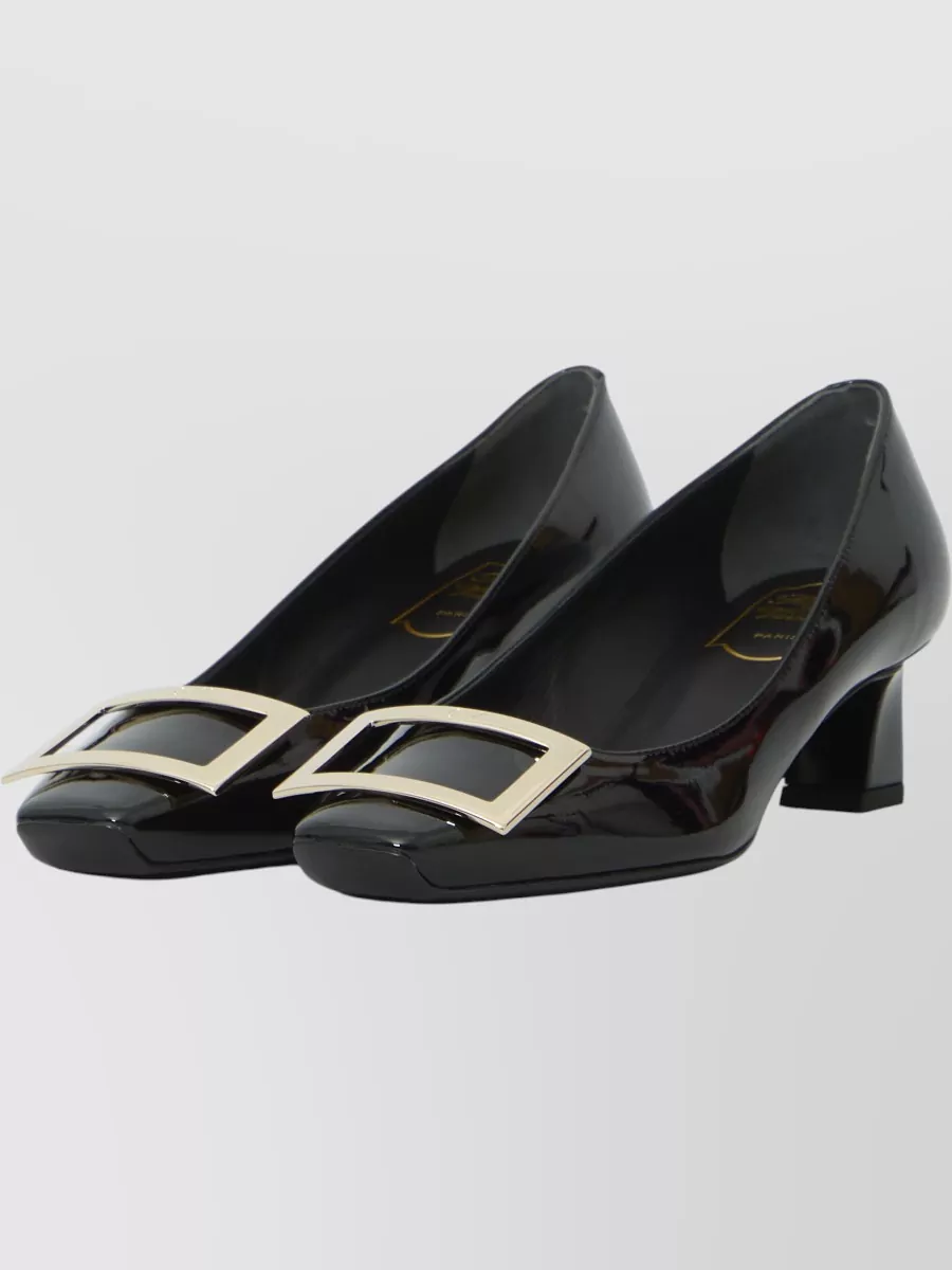 Roger Vivier Leather Square-Toe Pumps