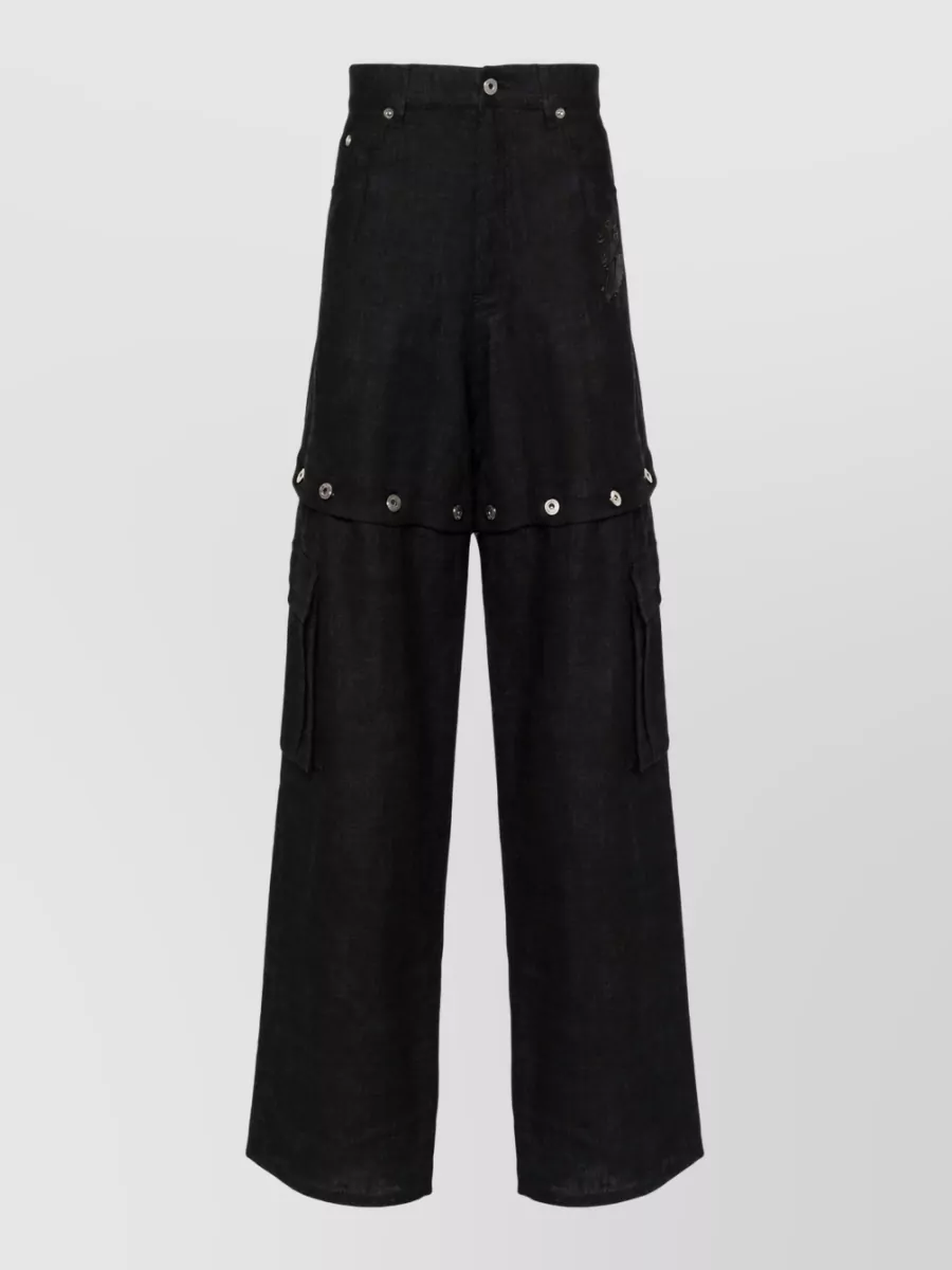 Off-White Linen wide-leg trousers