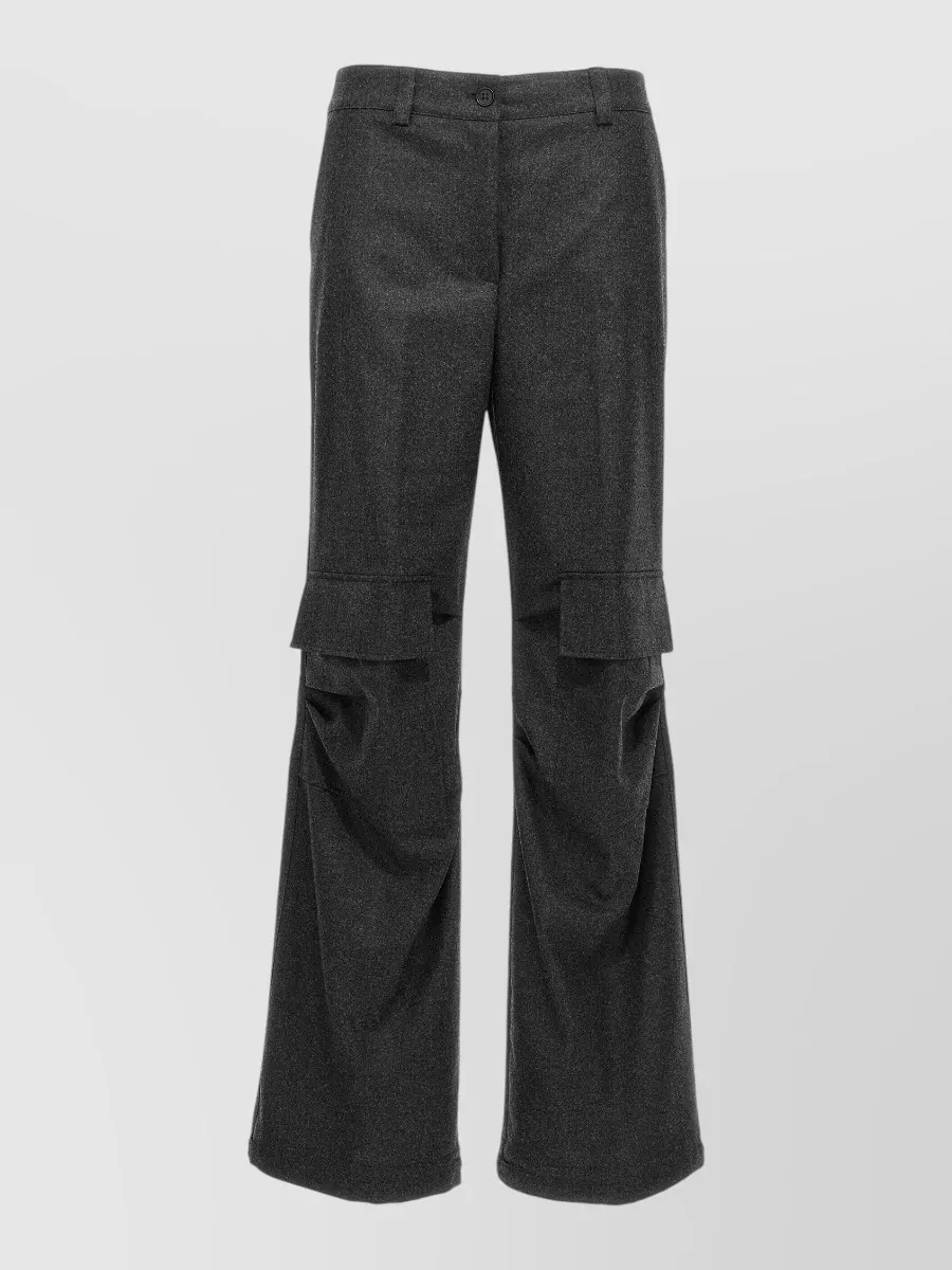 P.a.r.o.s.h. virgin wool cashmere wide-leg cargo trousers