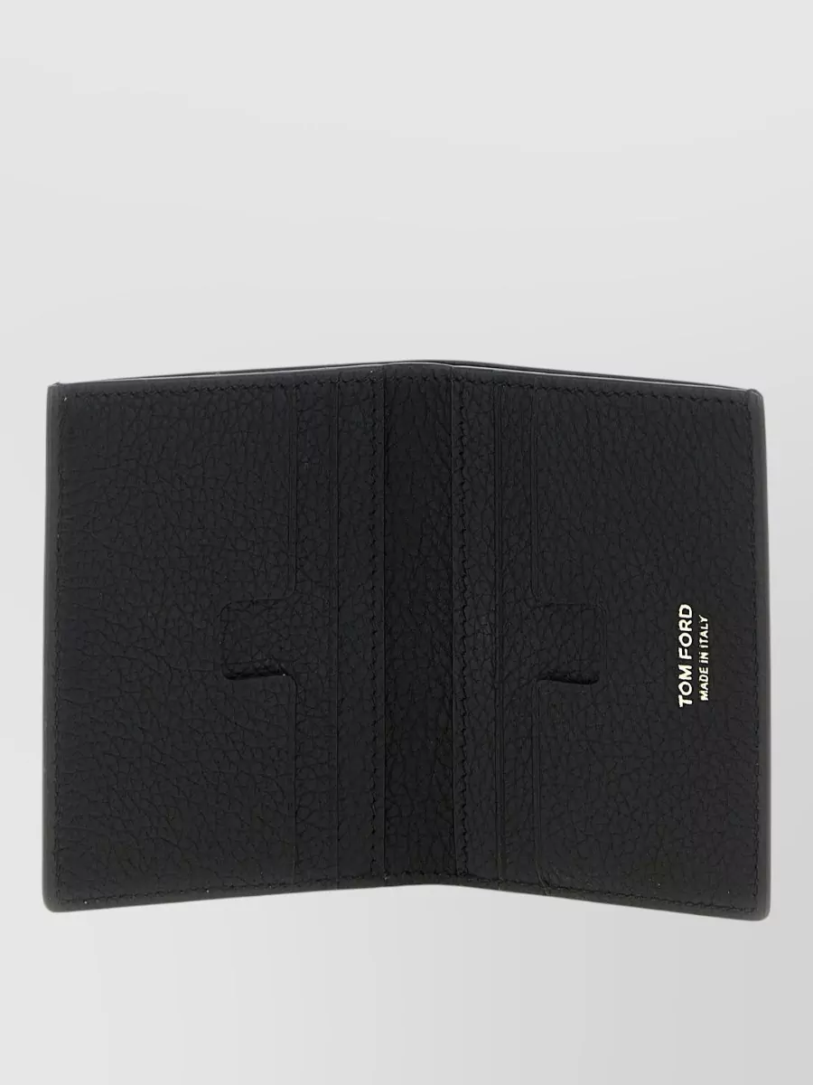 Tom Ford Compact Card Holder Textured Surface Design
