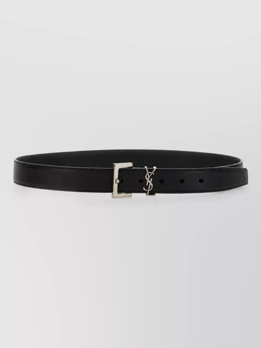 Saint Laurent Leather Cassandre Belt