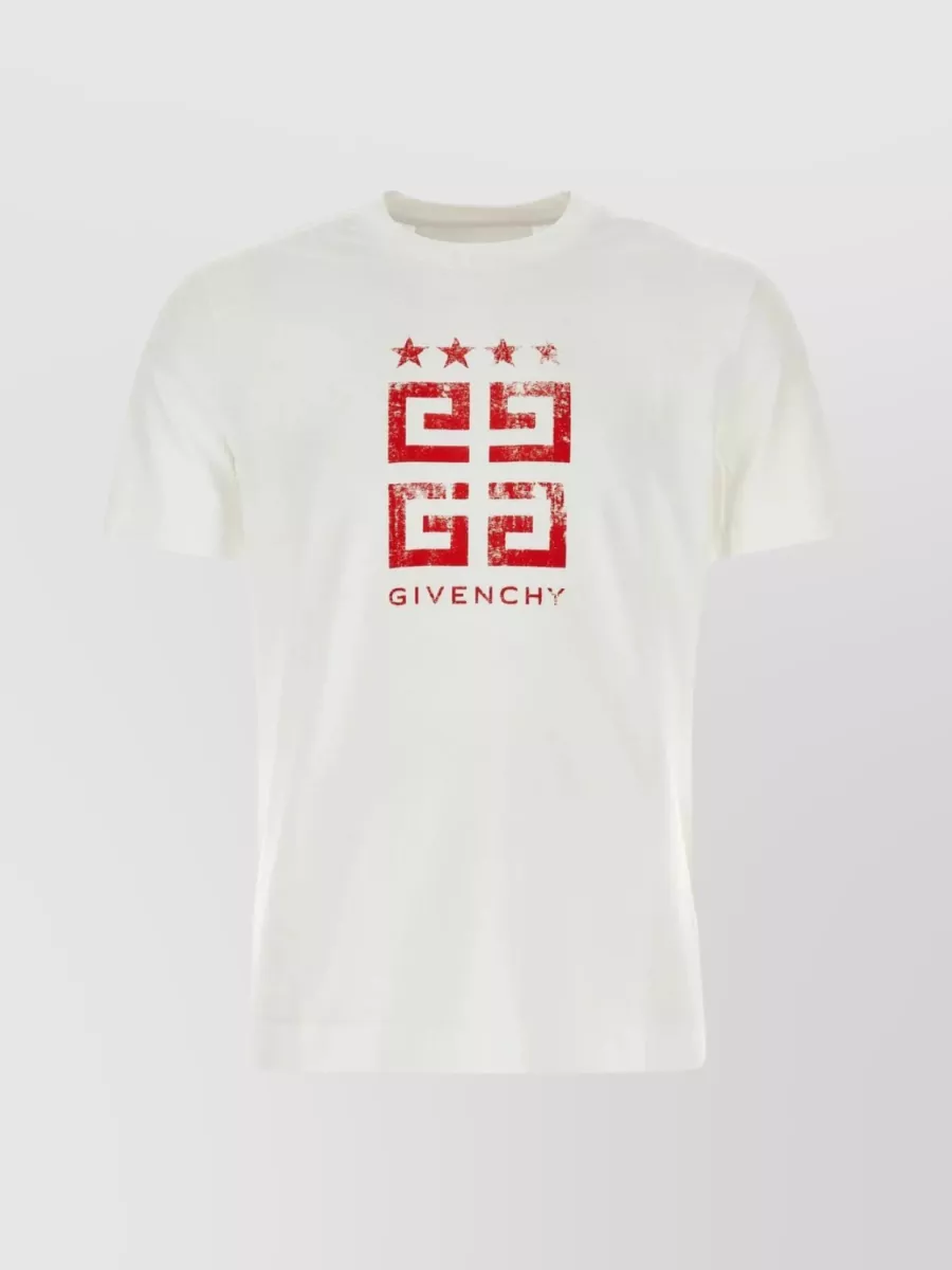 Shop Givenchy Classic Ribbed Crew-neck T-shirt In Cream