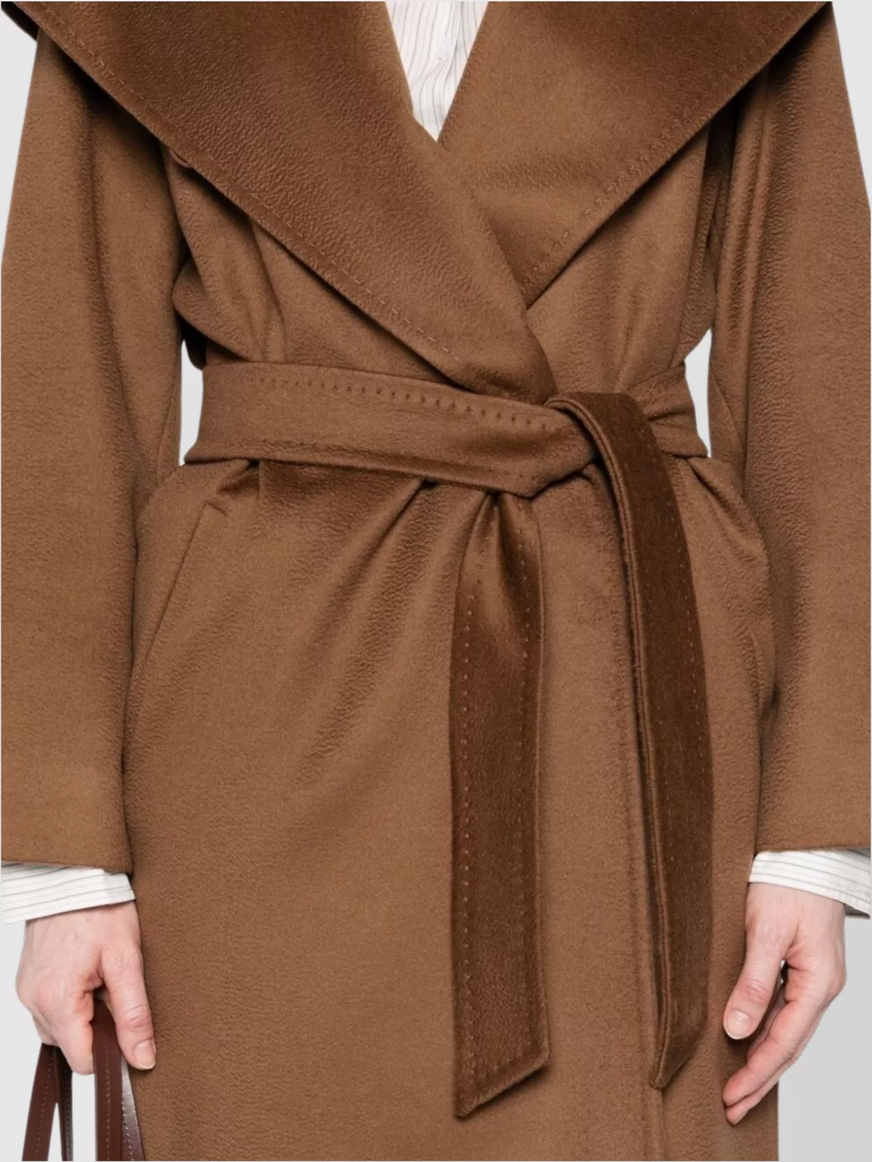 Max Mara Waist Belted Hooded Coat With Matching Belt