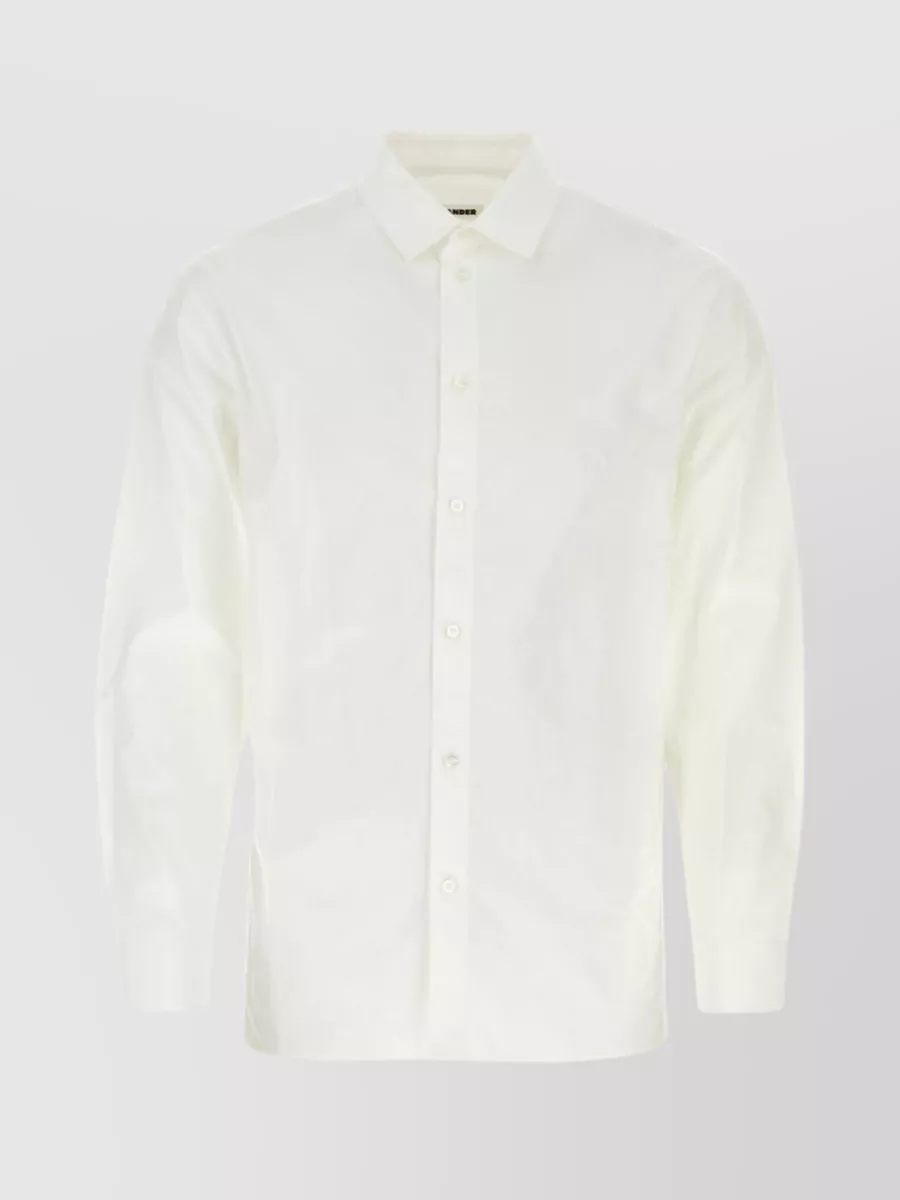 Shop Jil Sander Tailored Cotton Poplin Shirt In White