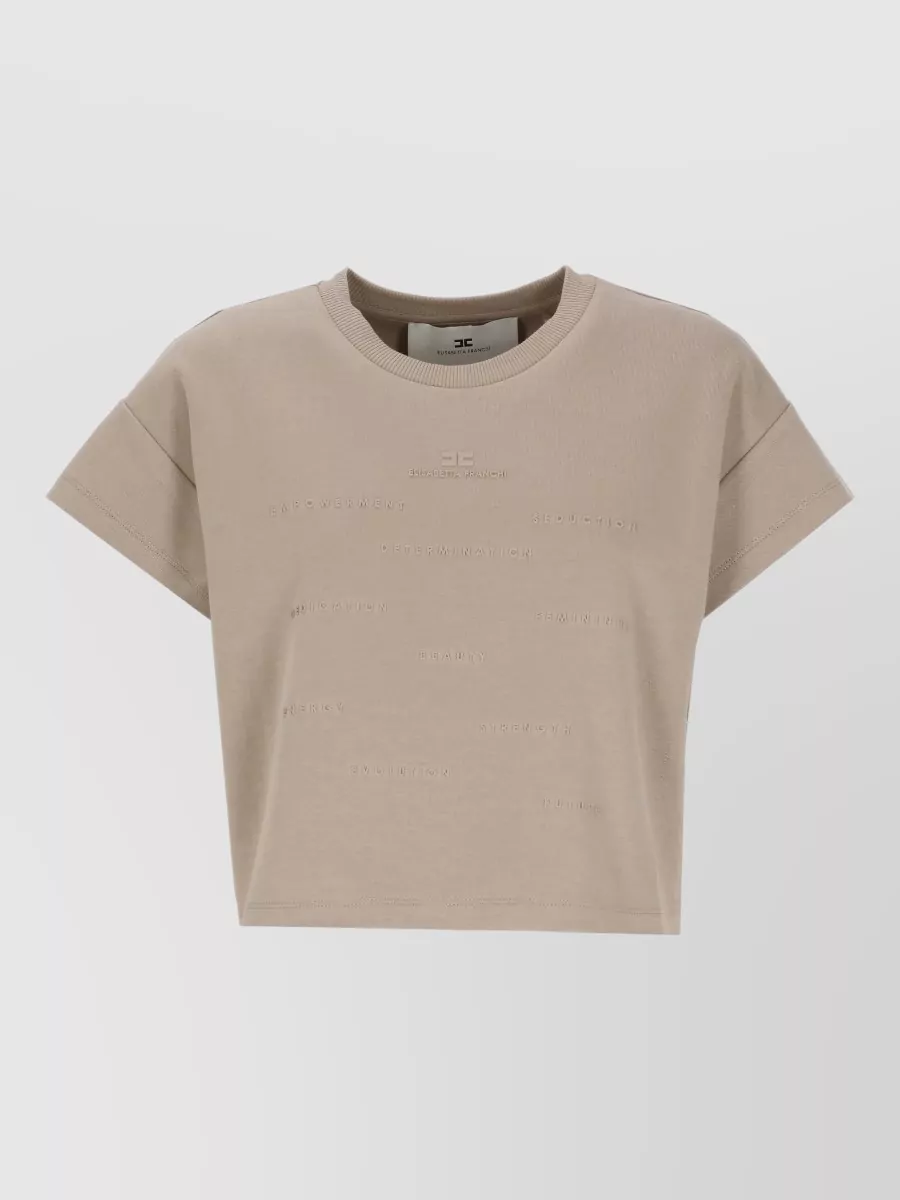 Elisabetta Franchi Cotton Crewneck Short-Sleeve Knitted Top