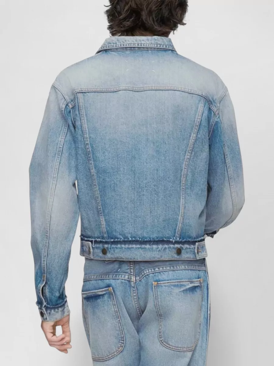 Maison Margiela Denim Jacket Chest Pockets Faded Wash