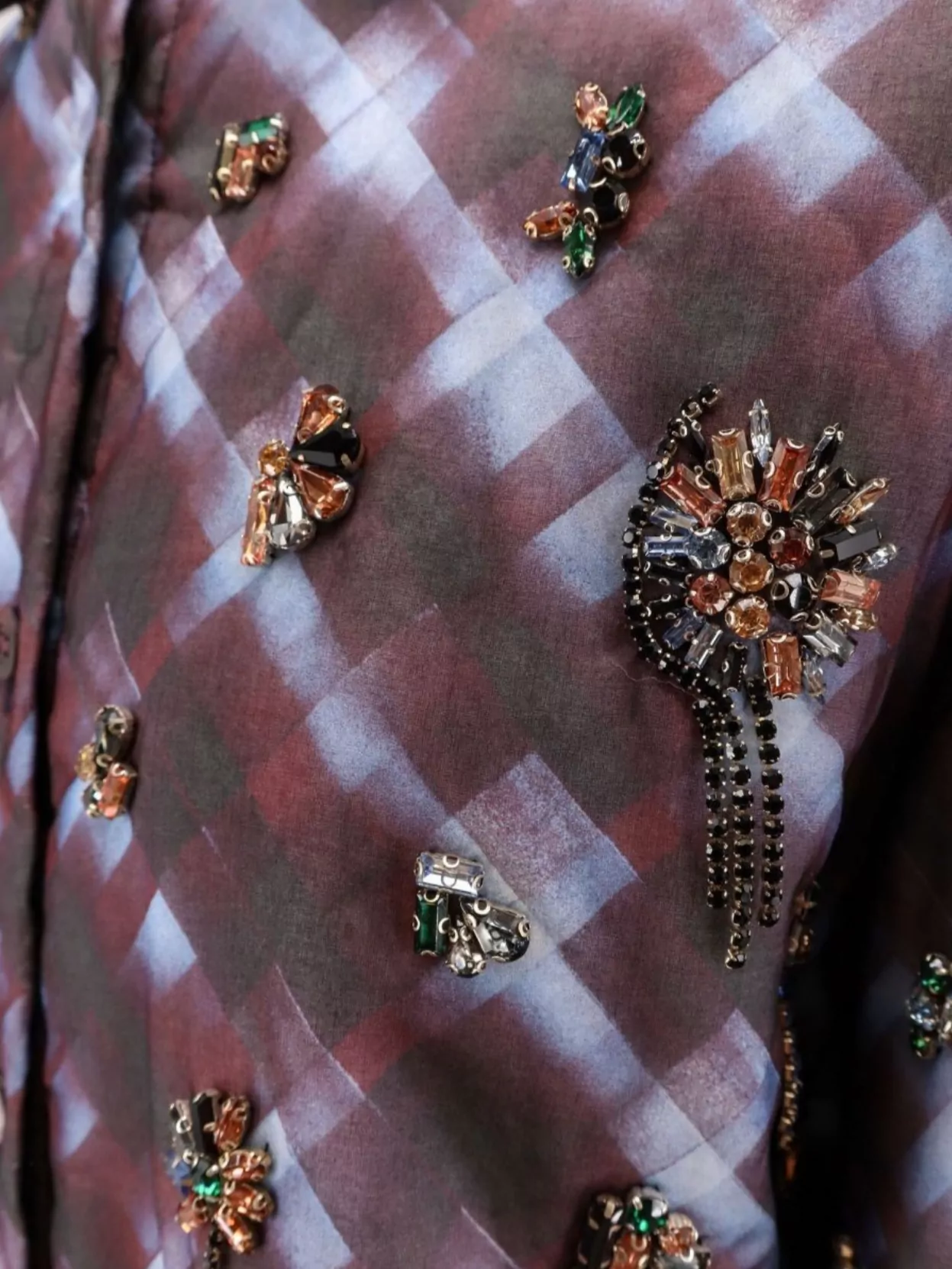 Dries Van Noten Handmade Rhinestone Shirt And Jacket