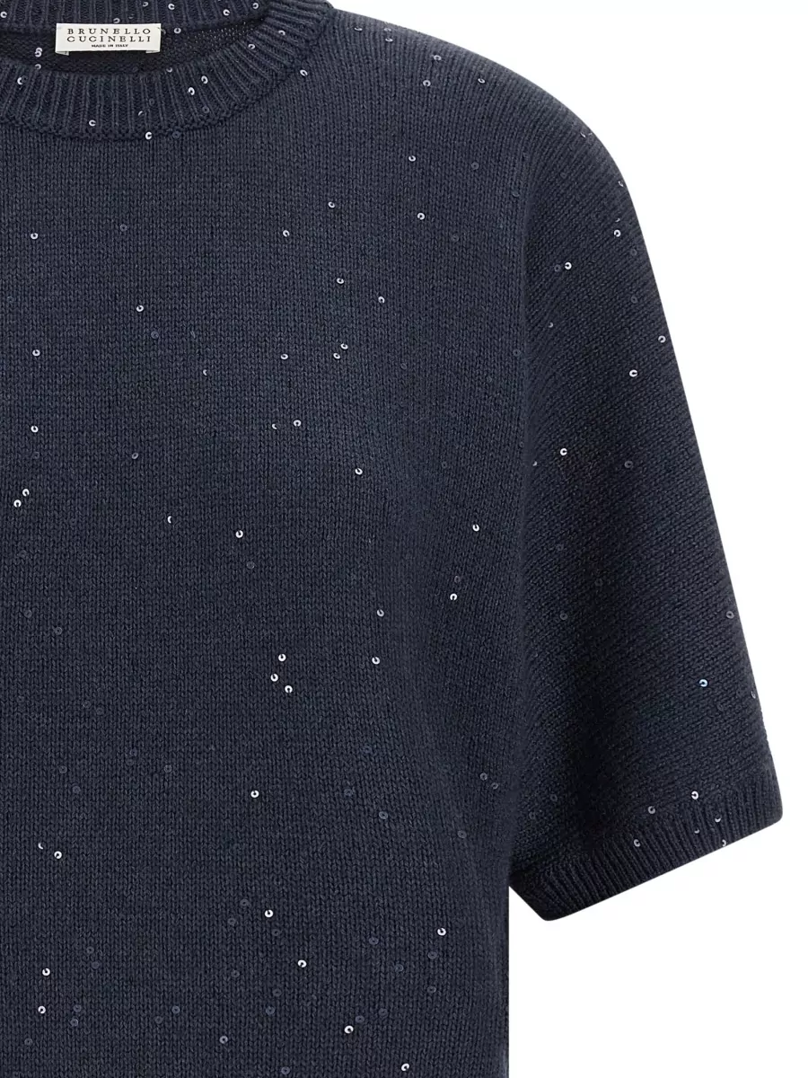 Brunello Cucinelli Cashmere Silk Short-Sleeve Sweater