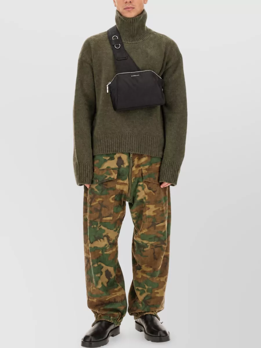 Givenchy Camouflage Cotton Loose Fit Trousers