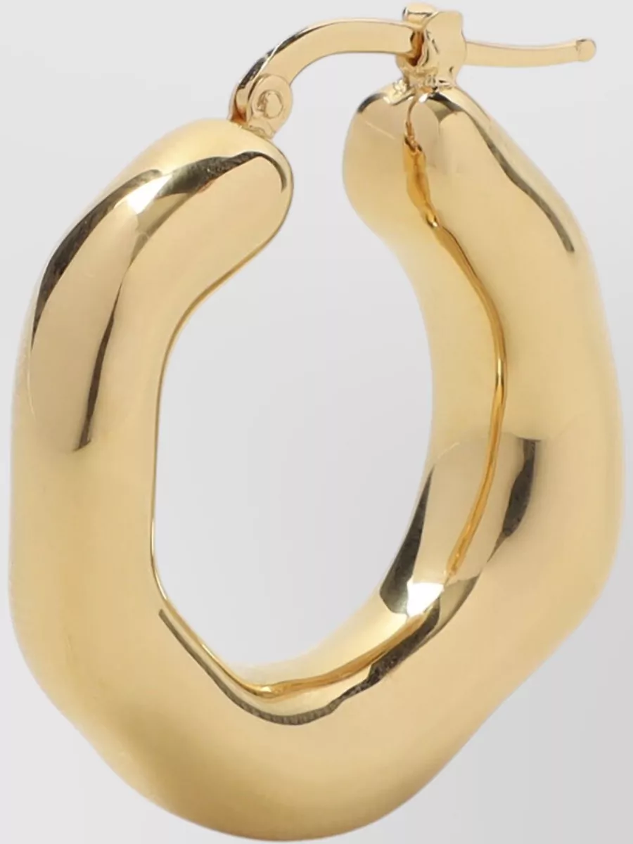 Jil Sander Hoop Earrings Polished Finish Modern Design