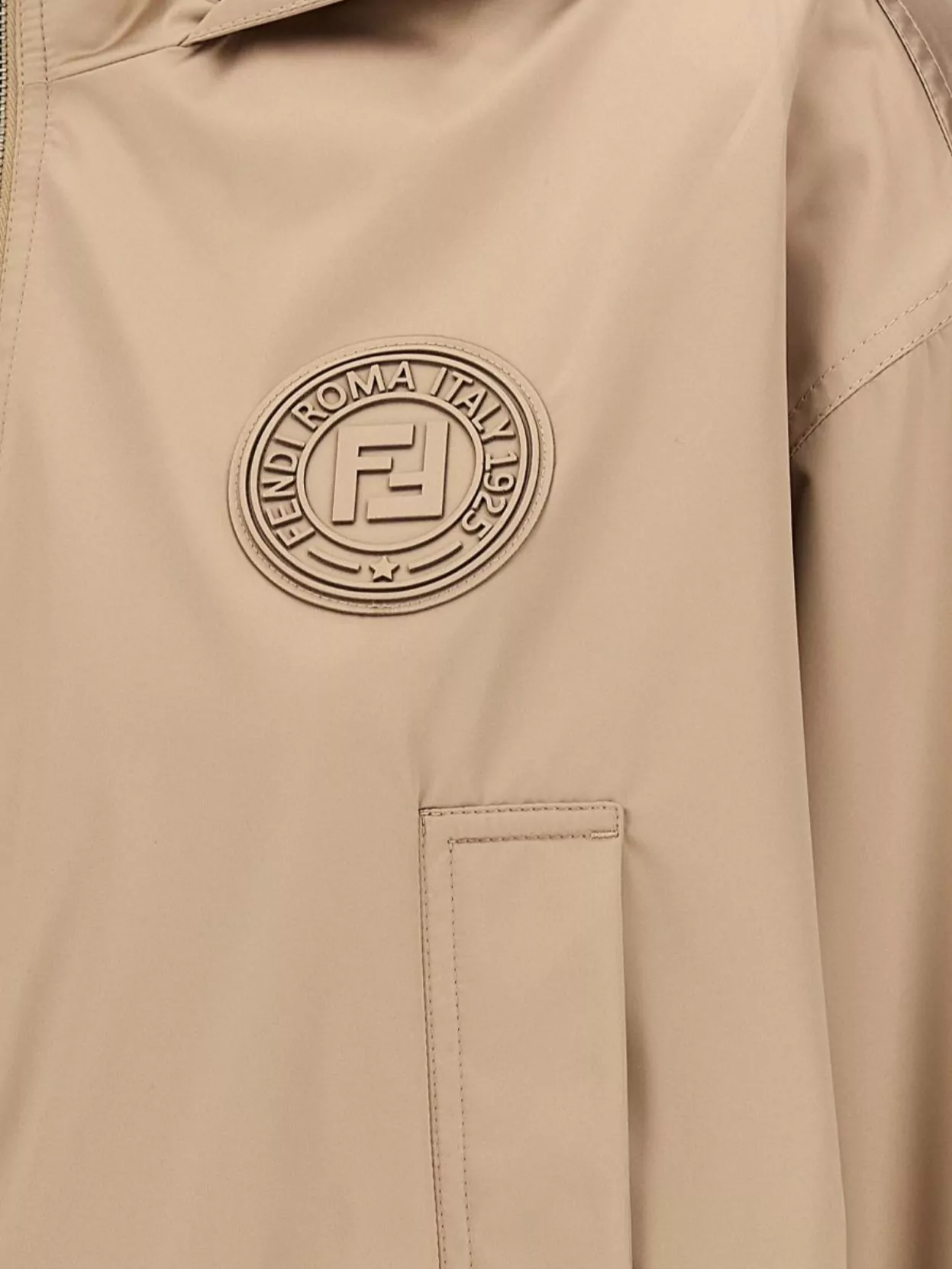 Fendi Women Cappuccino Polyester Windbreaker