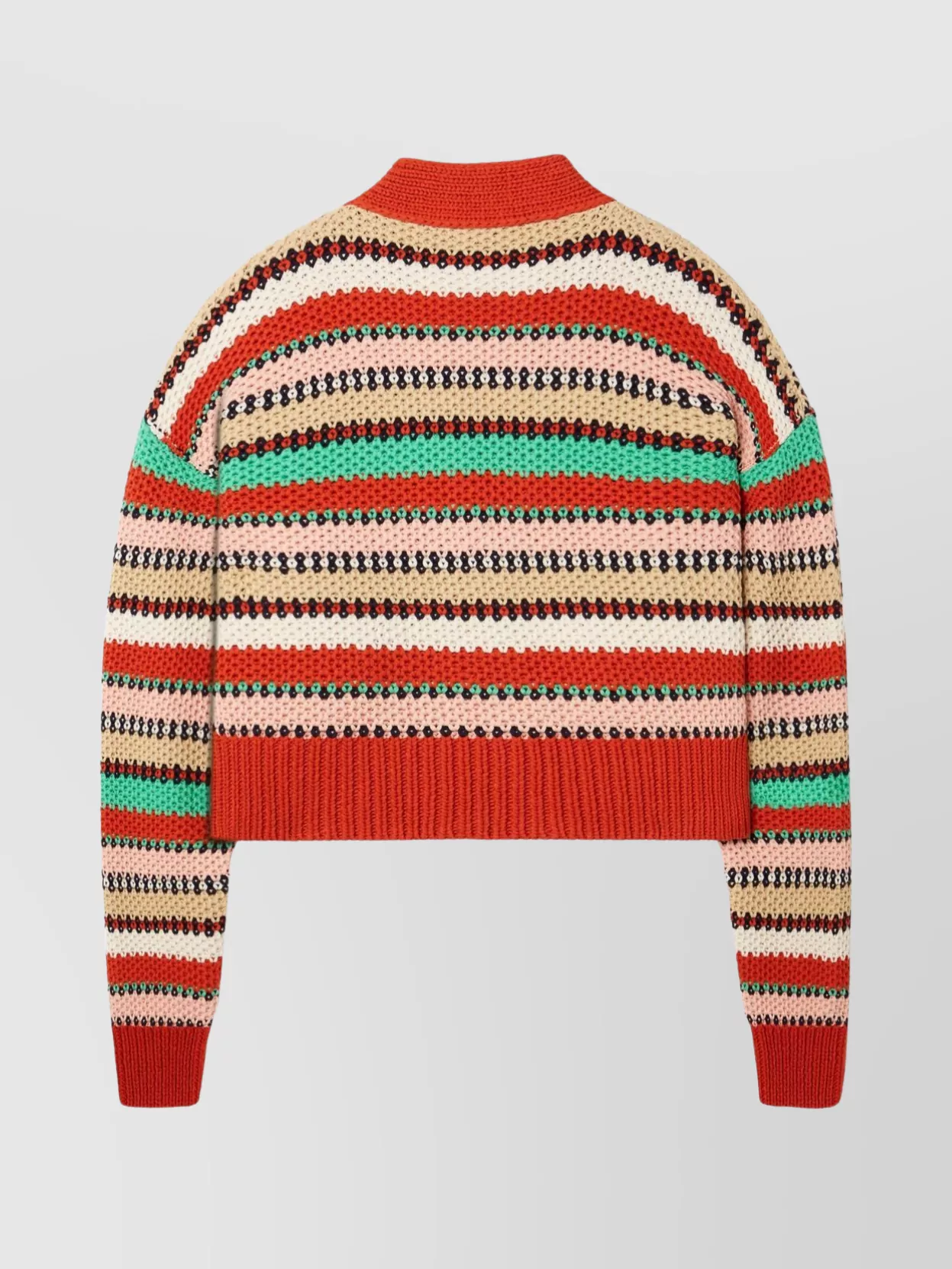 Alanui Striped V-Neck Drop Shoulder Cardigan