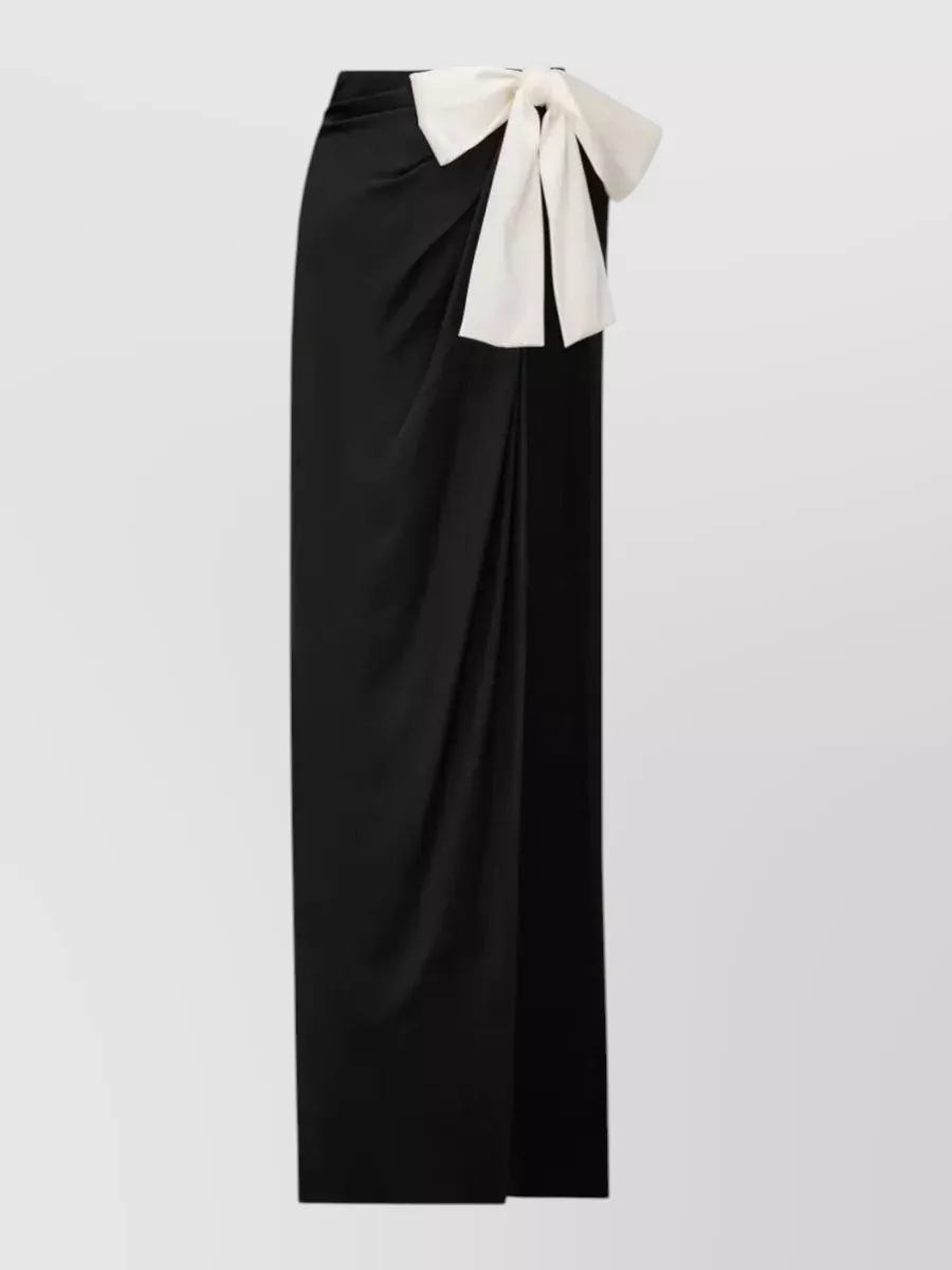 Saint Laurent Silk Long Draped Asymmetric Skirt