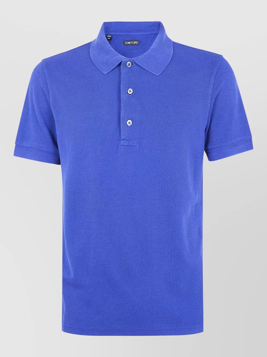 Tom Ford Lyocell Piquet Polo Shirt Short Sleeves