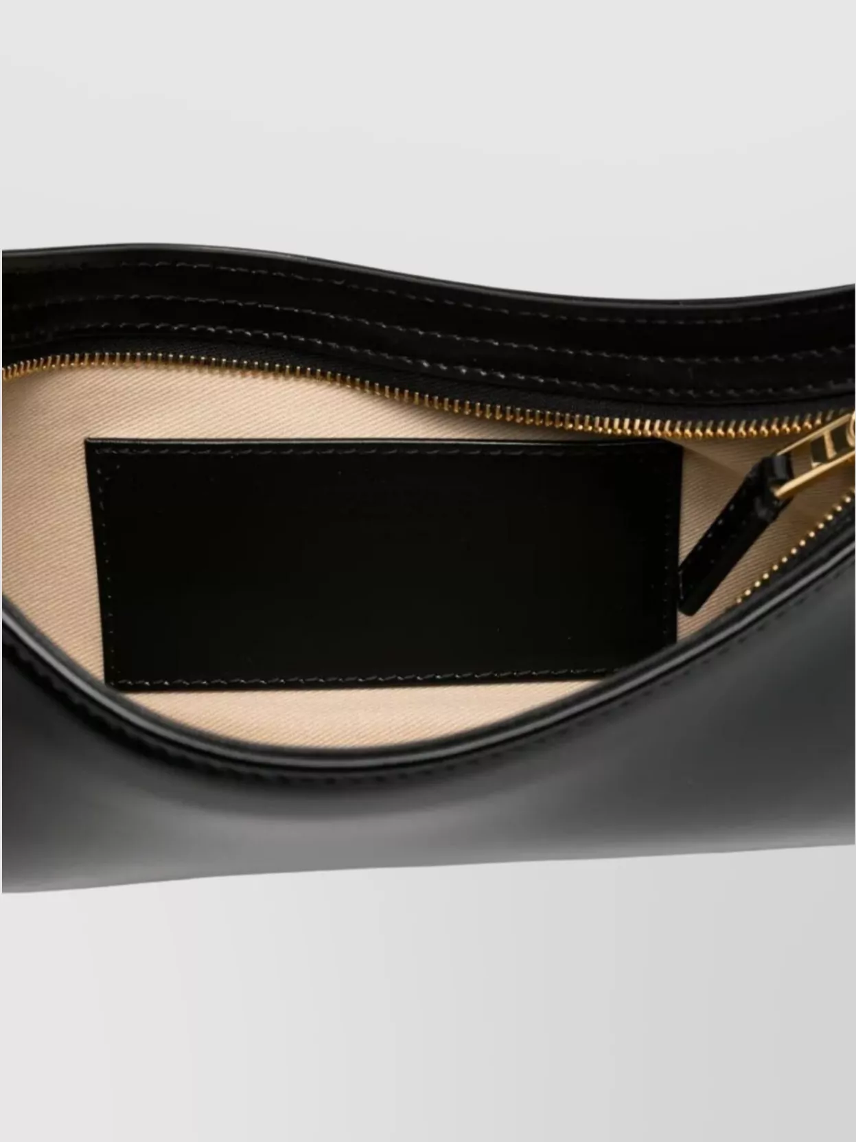 Jacquemus Curved Calfskin Shoulder Bag With Adjustable Strap
