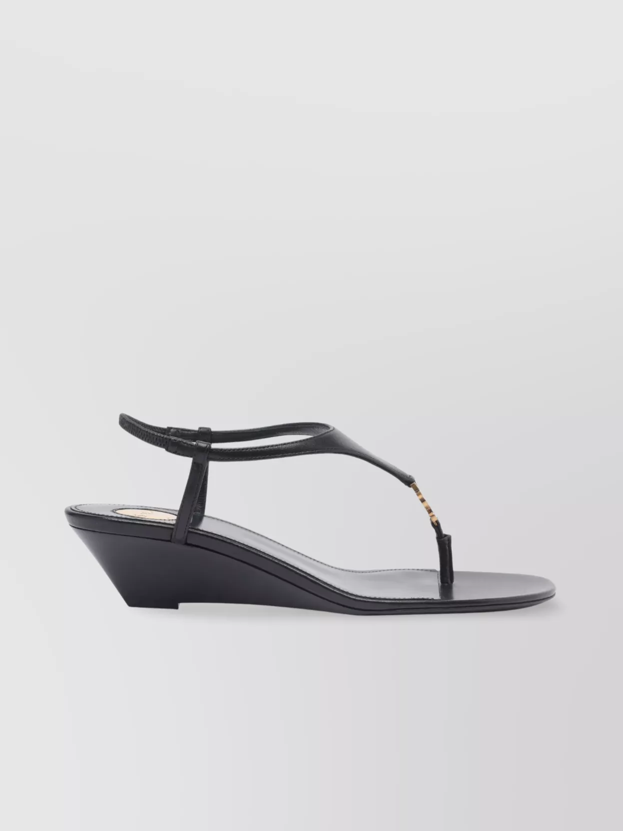 Shop Saint Laurent Wedge Sandals With Ankle Strap And T-strap Design