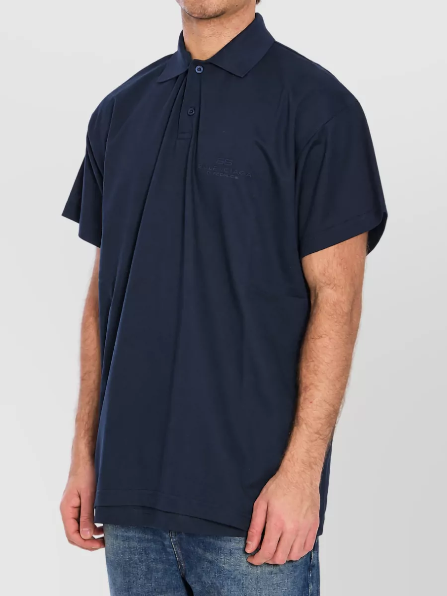 Balenciaga Oversized Cotton Piqué Short-Sleeve Polo Shirt