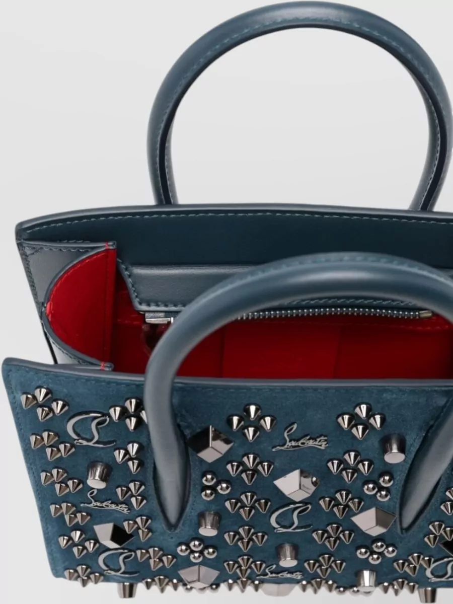 Christian Louboutin Paloma Mini Leather Tote Bag Studded Strap