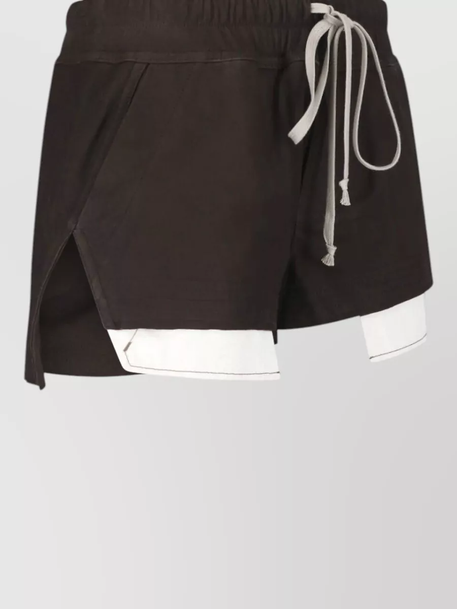 Rick Owens Leather Straight Short Shorts