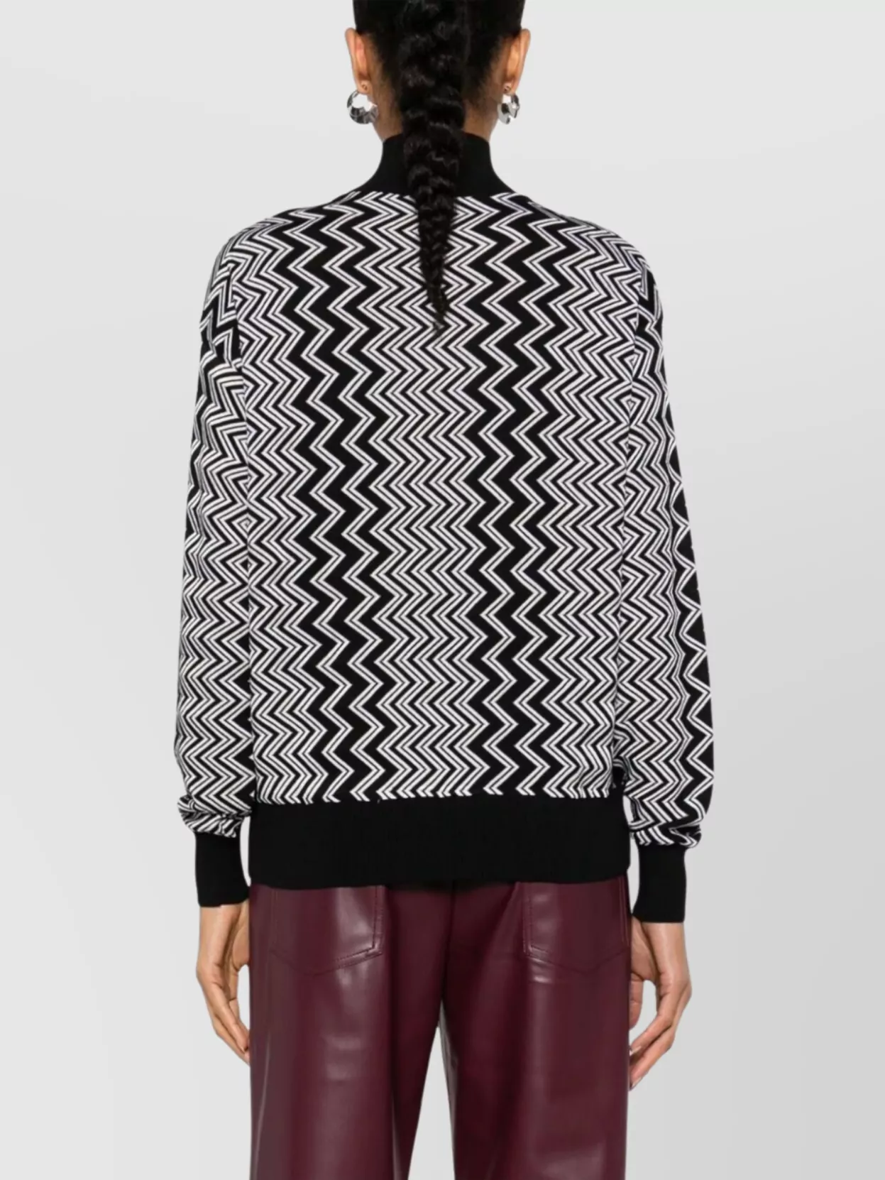 Missoni Wool Blend Sweater With Embroidered Zigzag Pattern