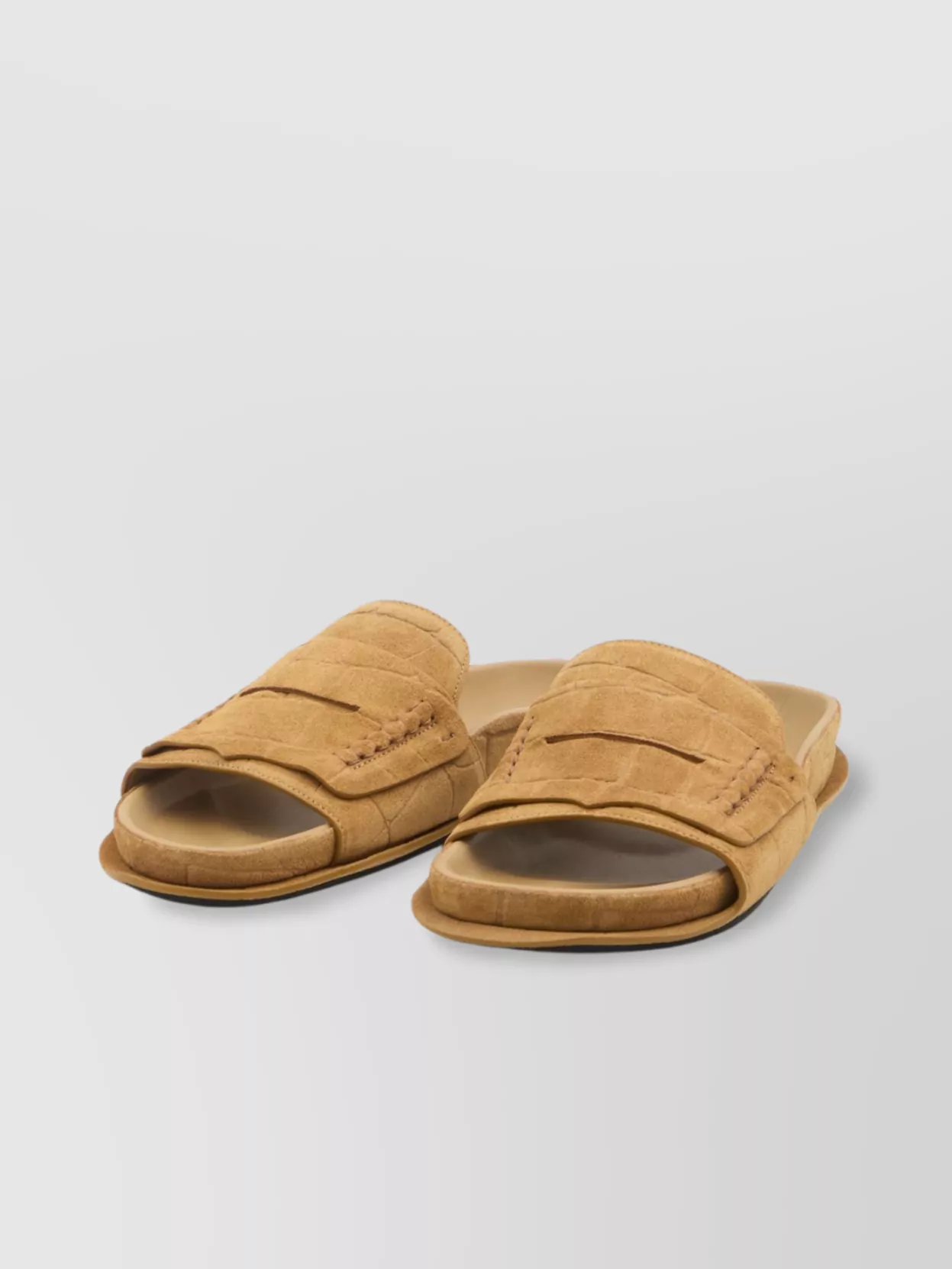Jacquemus Suede Leather Moccasin-style Sandals In Brown