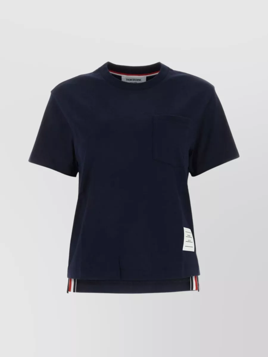 Shop Thom Browne Relaxed Fit Back Pocket T-shirt In Blue